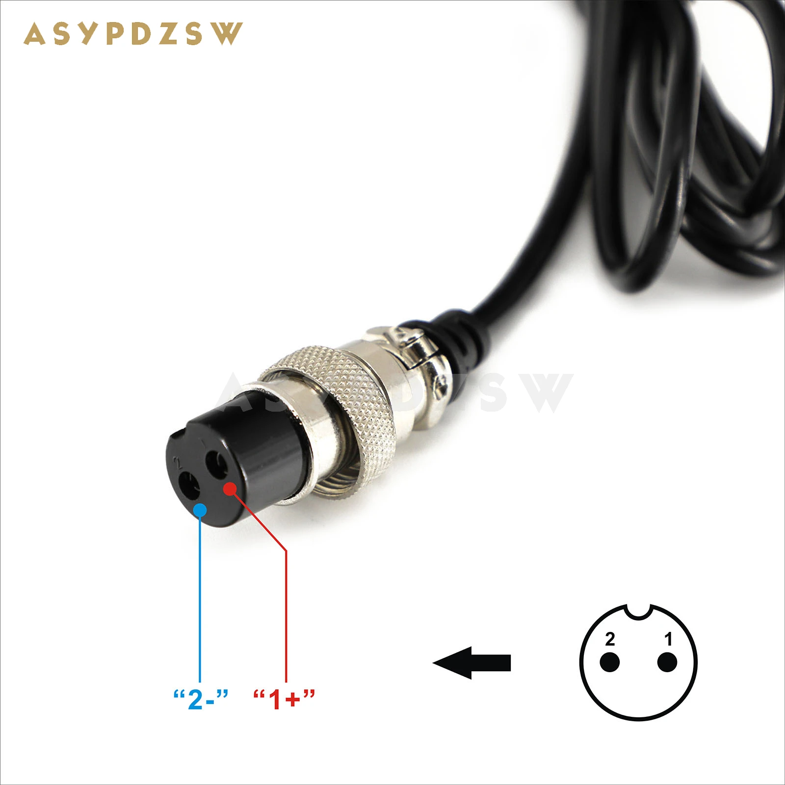 Cabo de alimentação linear, 1.2m GX16-2PIN to DC 5525 Plug, 5.5x2.5mm, compatível 2.1mm, 3A PSU cabo