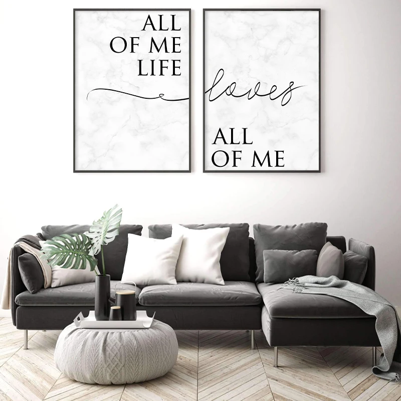 Classic Positive Energy Canvas Painting Motivational Words Quote Poster Black and White Minimalist Wall Art Pictures Home Decor