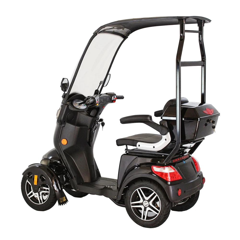 Anlochi good selling 60V 500W 20Ah powerful electric scooter with roof mobility Escooter for elder and disable