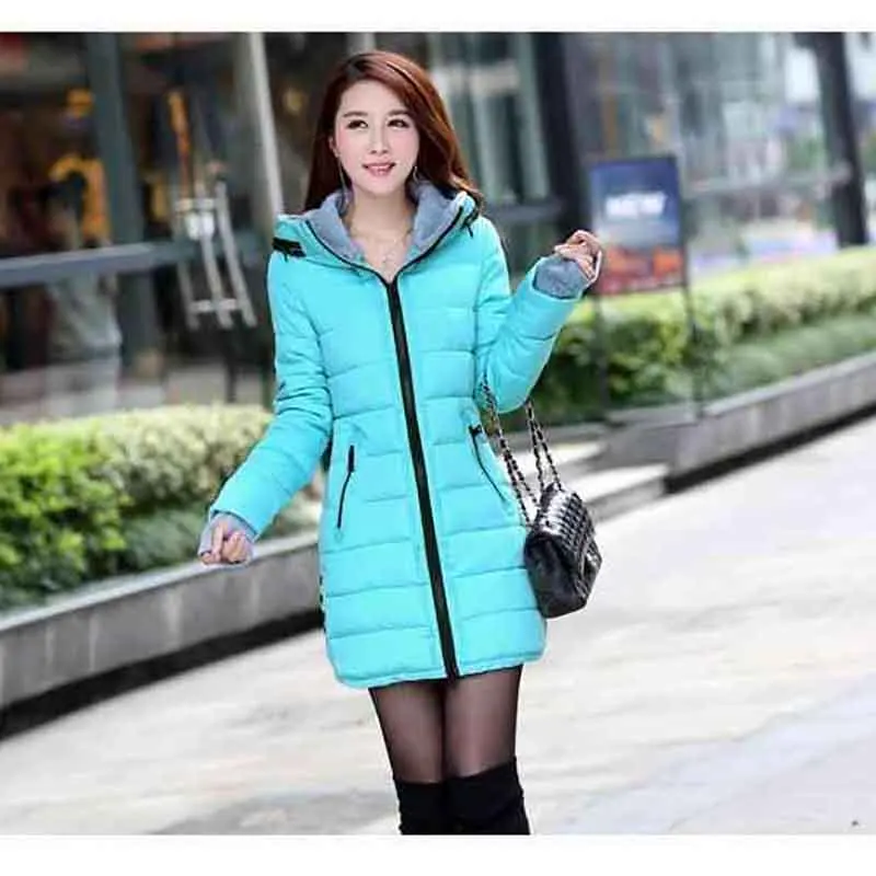 2023 new Han edition cultivate one\'s morality women autumn and winter fashion thickening cotton-padded Mid length cotton jacket