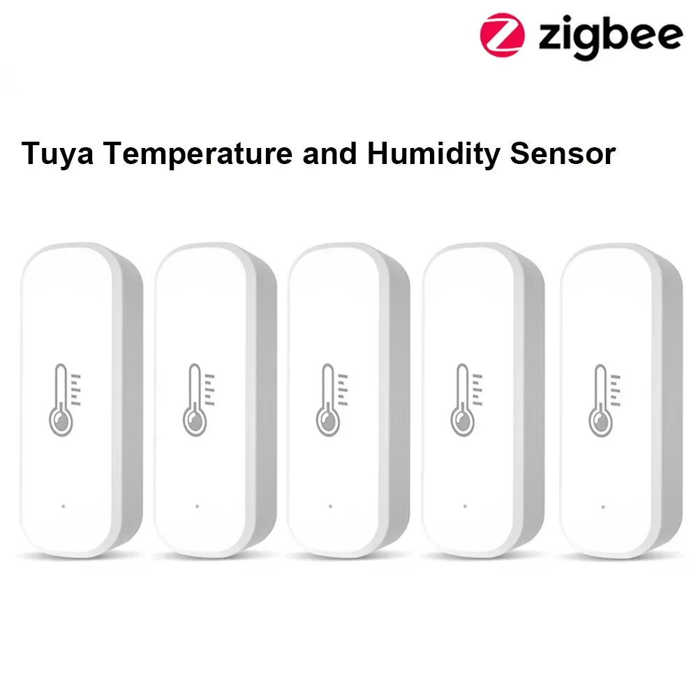 Zigbee Smart Temperature Humidity Sensor Indoor Hygrometer Controller Monitoring Work with Smart Speaker Alexa Google Home