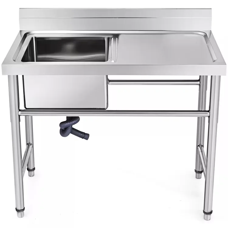 Wholesale Commercial Kitchen Stainless Steel Sink Work Dishwasher Sink With Table