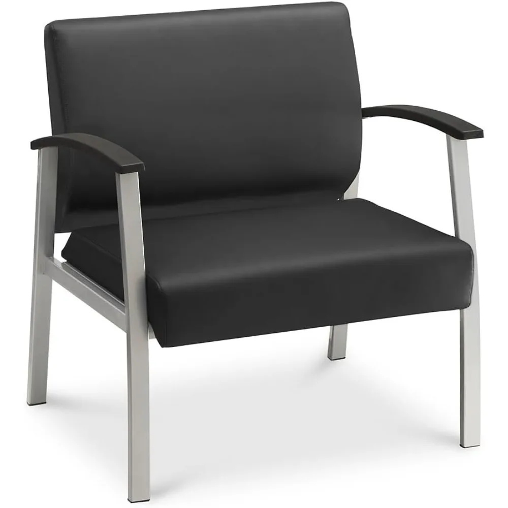 

Luxury Oversized Guest Chair with Armrests - Ergonomic Williamsburg Blue Polyurethane Seating on Heavy Duty Steel Frame
