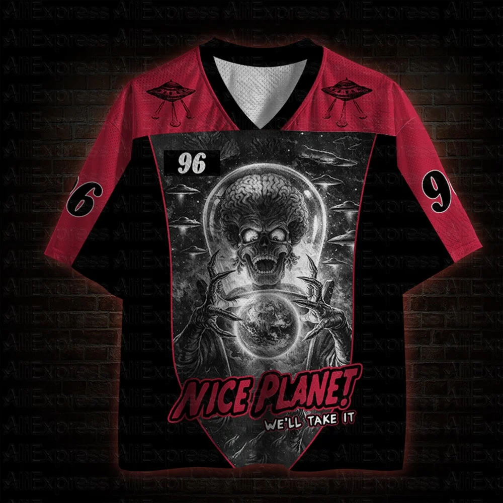 2026 Neue Film-Sportmode Kurzarm-V-Ausschnitt Streetwear für Erwachsene und Kinder Gothic-Stil Horror-Fans Geschenk