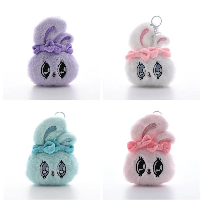 Cartoon Cute Big Eyes Sweetheart Bunny peluche bambola portachiavi Lovely Bunny portamonete borsa per cuffie ciondolo regalo di compleanno per bambini