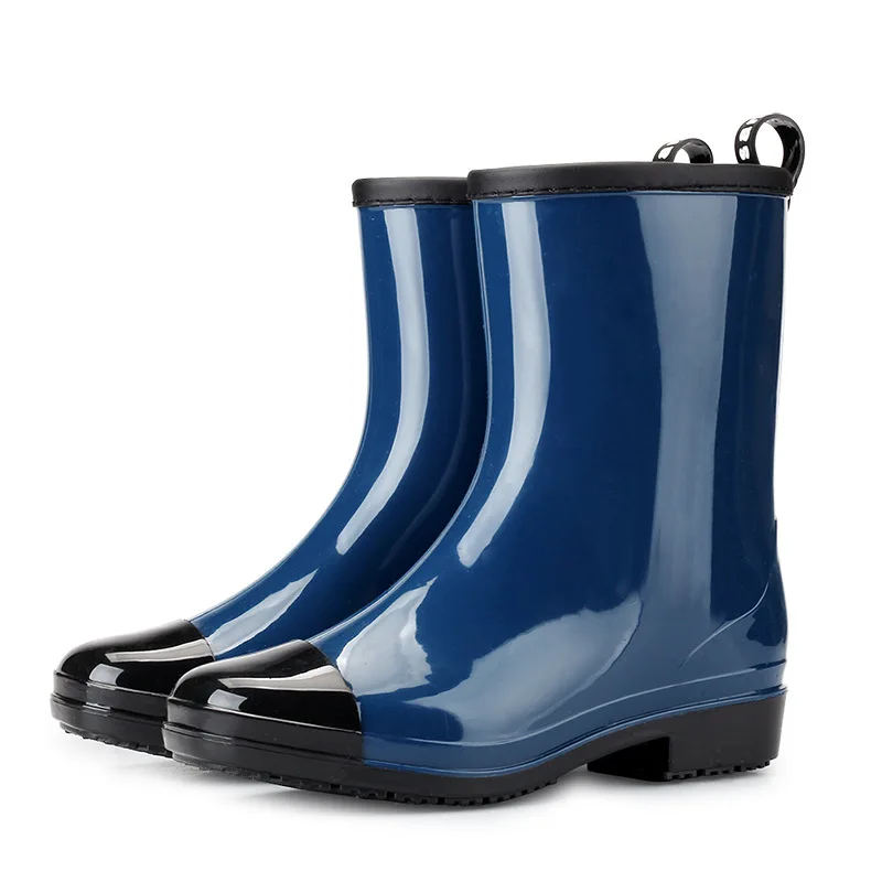 Bottes de pluie imperméables pour femmes, bottines de travail non ald, chaussures d'eau assorties, bottes de pêche décontractées, bottes courtes en caoutchouc, document de mode