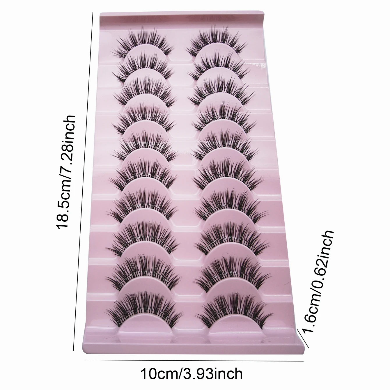 10 pares de pestañas postizas 3D de hada cómica con apariencia natural, pestañas de banda transparente adecuadas para maquillaje diario de fiesta