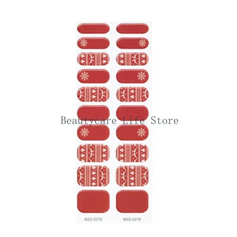 652C Festive Gel Strips Christmas themed Stickers UV/LED Cured Perfect for DIY