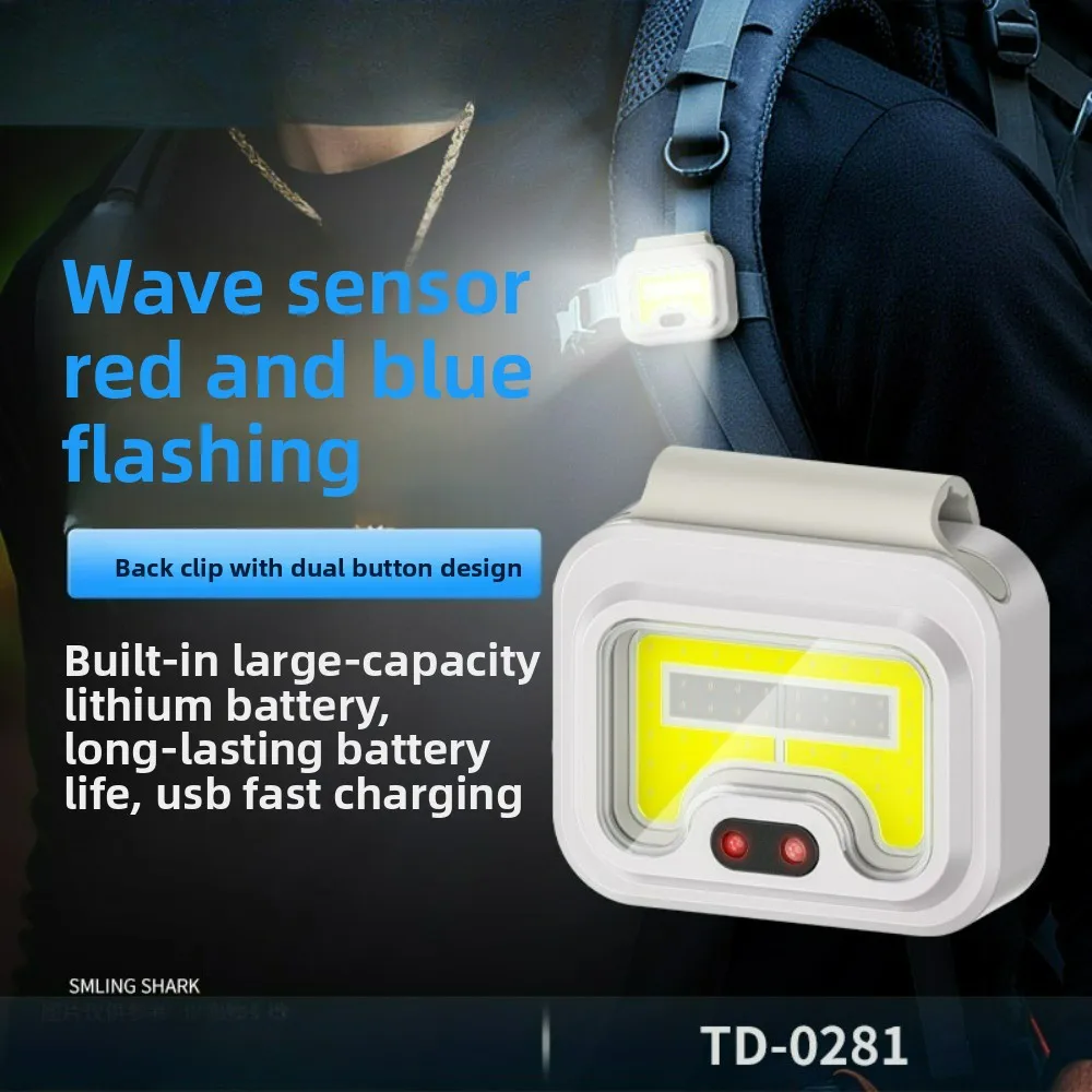 

Наружный супер яркий налобный фонарь с перезаряжаемым датчиком движения, магнитный портативный светильник для рыбалки, бега и освещения без помощи рук