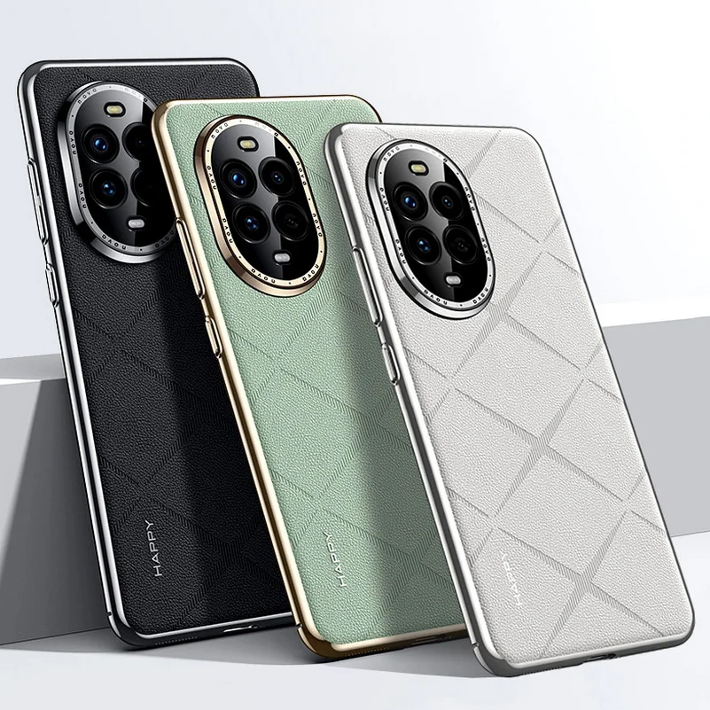 

Luxury Plain Leather + Camera Protect Case For Huawei Nova 14 Ultra Nova14 Nova 13 Ultra 12 Pro Slim Good Texture Cover