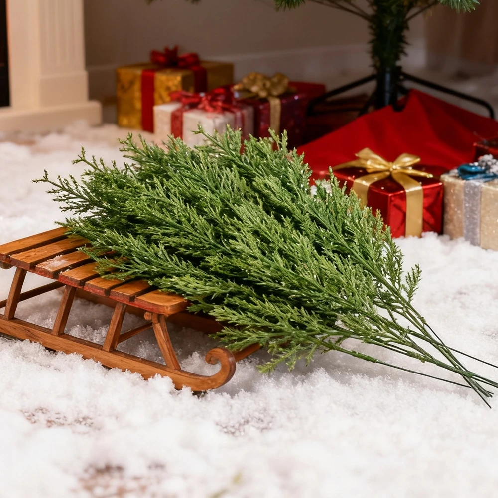 30/60Pcs Künstliche Pflanze Kunststoff Kiefer Nadel Grün Festival Party Decor Hause Zimmer Hof Zubehör Diy Weihnachten baum Box Tisch