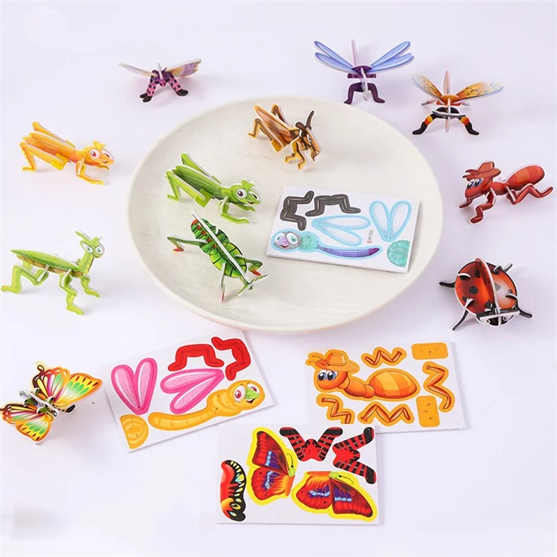 30pcs 3D Jurassic Dinosaur Puzzle Paper Preschool Kid Baby Jigsaw Puzzles Cartoon Learning Educational Christma Toy for Children