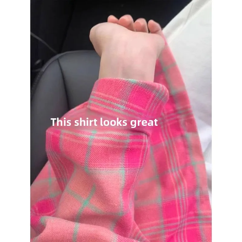 

Осень-зима, большие размеры, мужское розовое клетчатое пальто, тонкая длинная све, свободная верхняя одежда, корейское повседневное длинное пальто, верхний слой