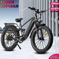 Electric Adult Bike X26 48V 13Ah Battery 1000W Powerful Motor Mountain E Bike LCD Display 26*4.0 Fat Tire Electric Road Bicycle