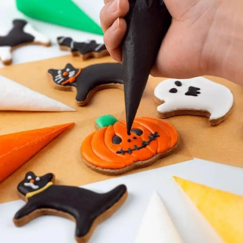 3 Pcs Halloween Cookie Cutter Set Stainless Steel Pumpkin Ghost Bat Molds Smooth Edges For Home DIY Baking