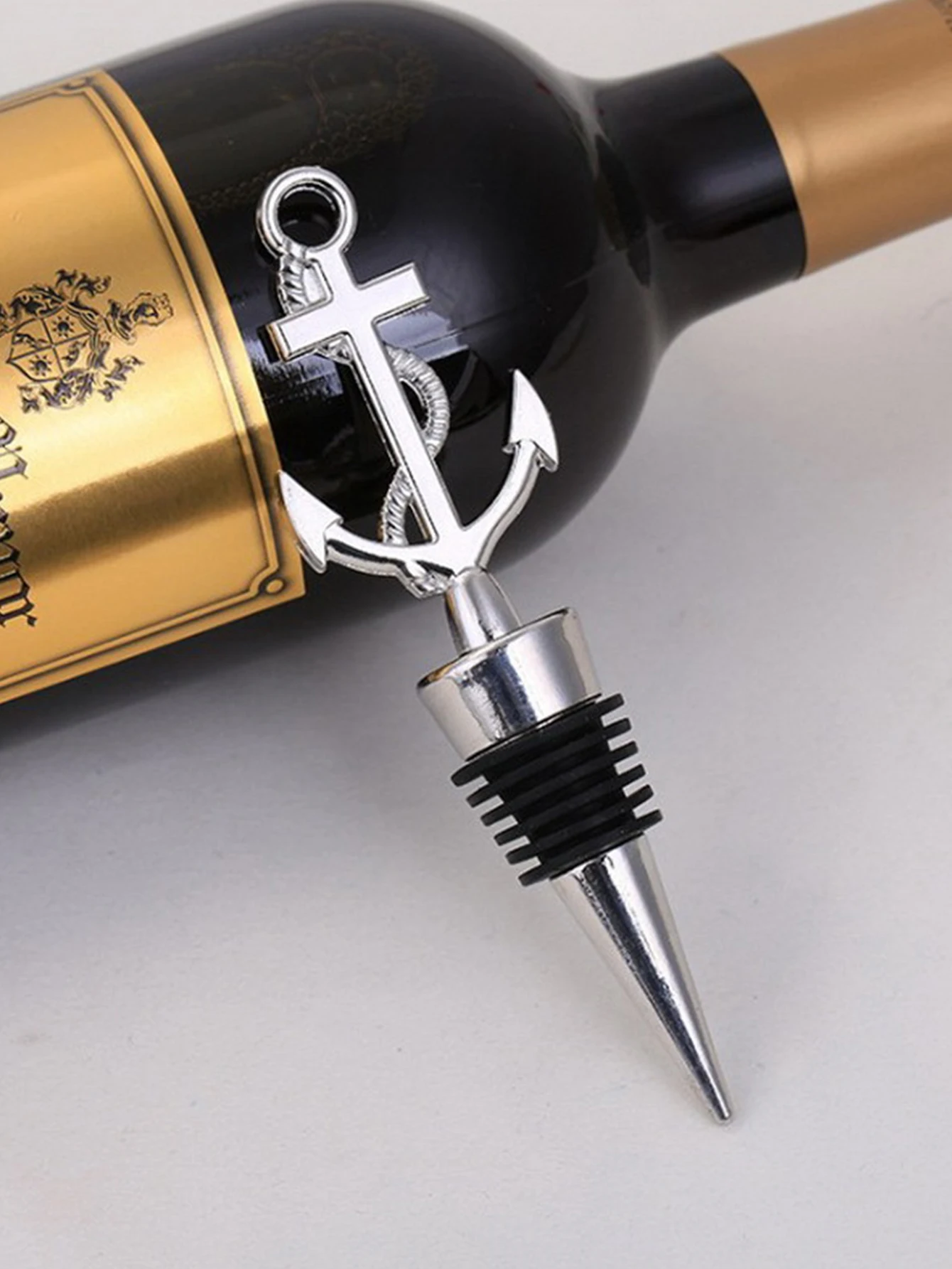 1pc Boat Anchor Wine Bottle Stopper Anniversary Wedding Birthday Party Bottle Decorate Wedding Favor Gifts Wedding Decorations