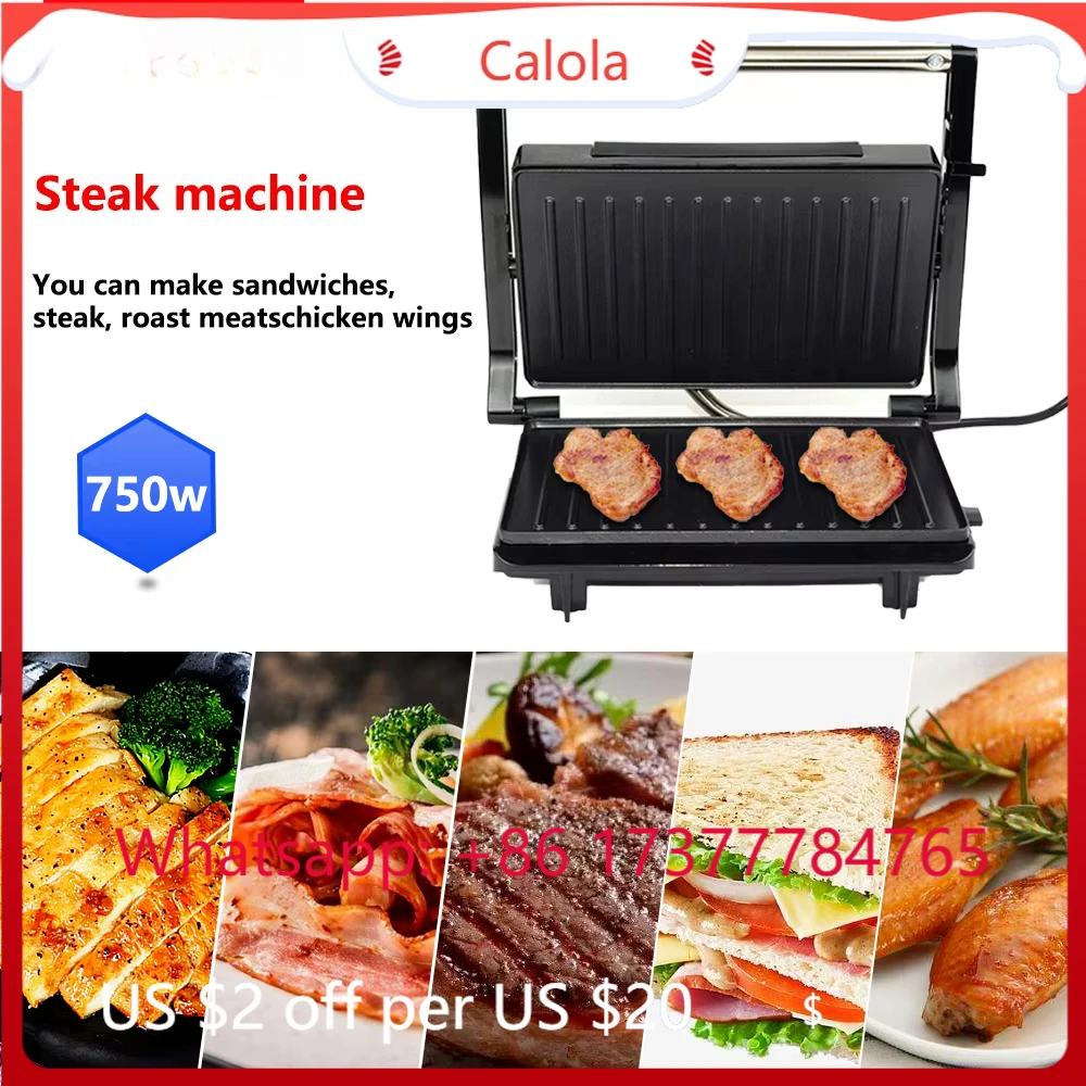 

750W Panini Sandwich Maker XEOLEO Steak Barbecue Grill Machine