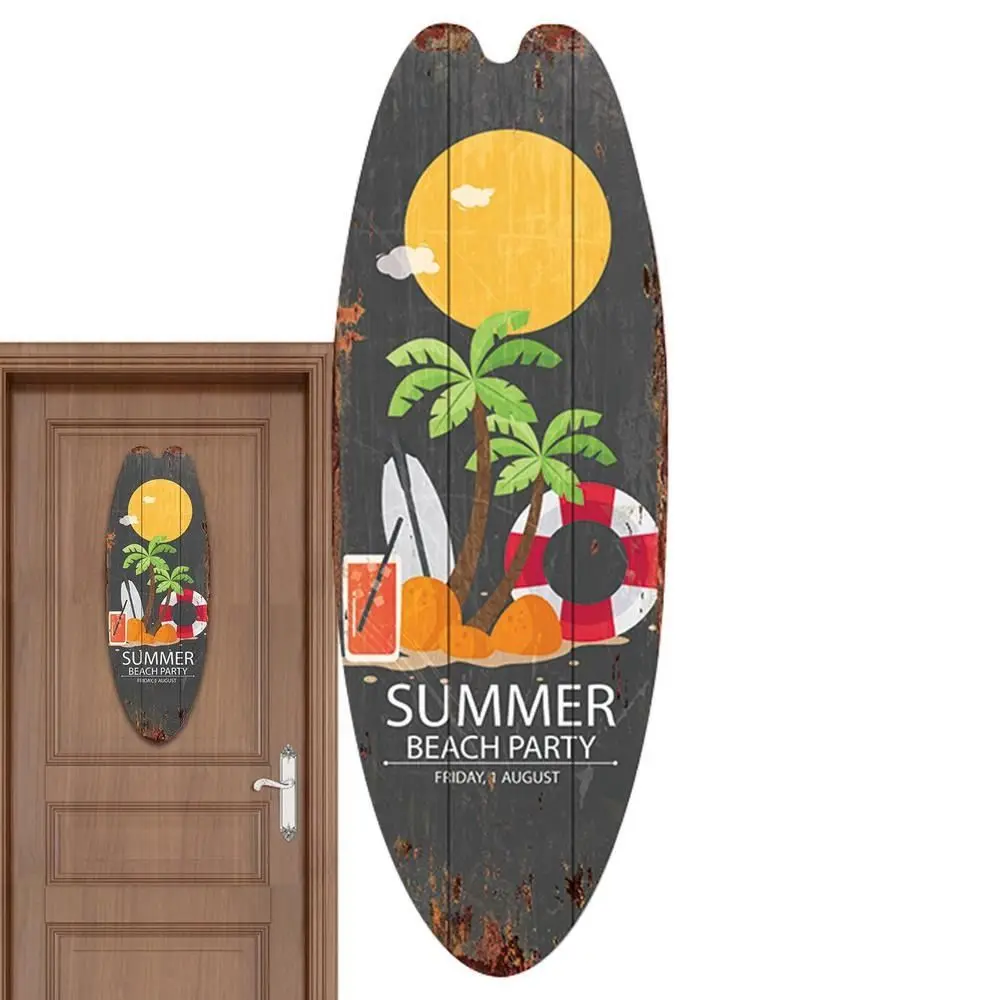 

Cool Wooden Surfboard Wooden Sign Bright Easy to Use Marine Steering Wall Board Beach Ocean Theme Summer Party