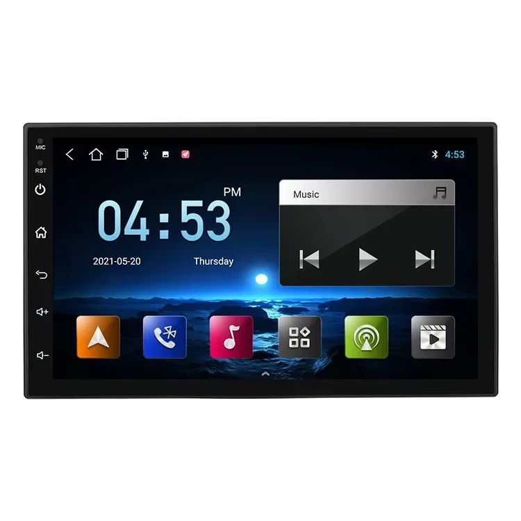 Lecteur DVD autoradio Android, 2Din, 7 pouces, résolution 1024*600, vidéo, musique, limitation automobile, 2 + 32G, T3L