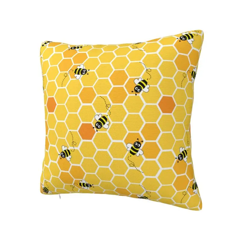Honey Bees Throw Pillow Covers Living Room Decoration Kawaii Cushions Cover For Sofa Chair Square Polyester Pillowcase