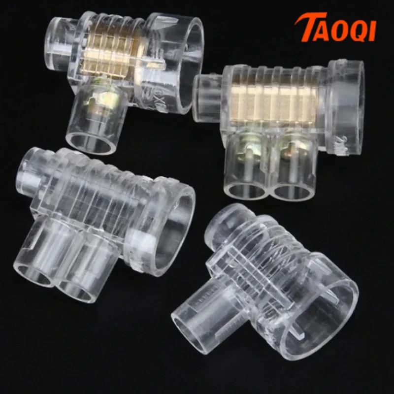 

10/50/100 шт. клеммная колодка для ПК, 1/2 способа, прозрачная закрытая клемма из чистой меди, обжимная крышка с двойным отверстием, 2-позиционная клемма