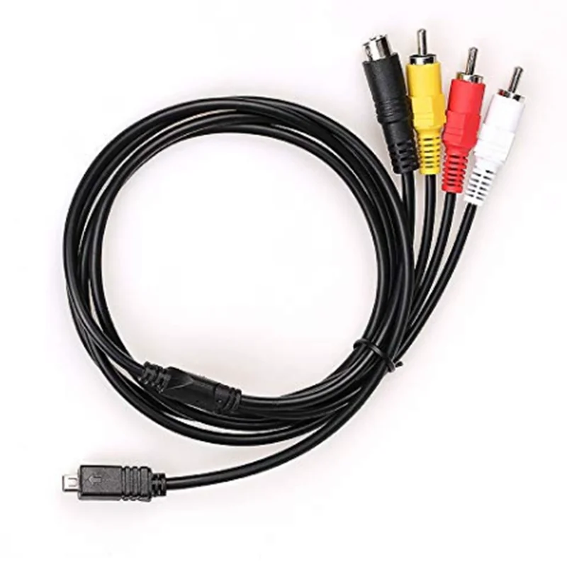 For DVD, TV/HDTV, VCR's, CDs, Musical Instruments, Audio Equipment. Din 8 Pin to S-video 4P Male 3-RCA Male Audio Adapter Cable