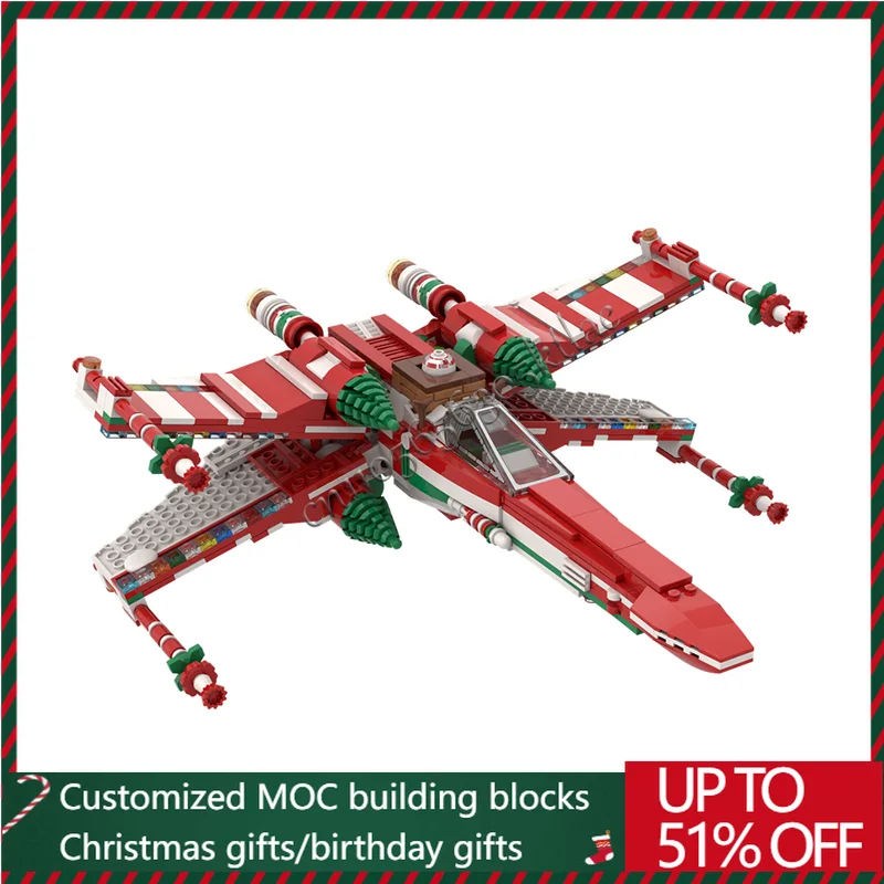 

NEW 733PCS Star Battle Movie MOC X-Wing Space Fighter Model DIY Creative Ideas Christmas Child Toy Assembly Puzzle Birthday Gift