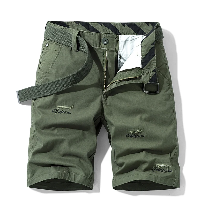 5 Colors Summer Casual Straight Cotton Shorts Classic Fashion All-match Short Pants Khaki Cargo Male Brand Red Green