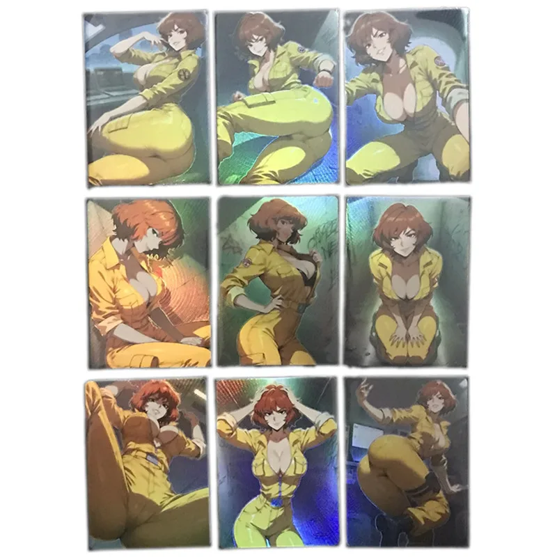 

9 шт./компл. домашние сексуальные телесные карты «Черепашки-подростки-ниндзя» апрель О'Нил для взрослых 18+ ACG игрушечная игра подарок комикс Коллекционная карта