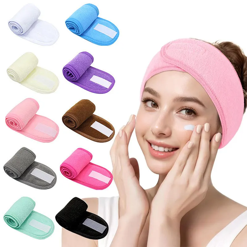 3 Pcs Women's Adjustable Wide Headband - Great Cosmetic Accessory for Yoga, Sports, Spa, Bath, Shower, Makeup and Face Wash
