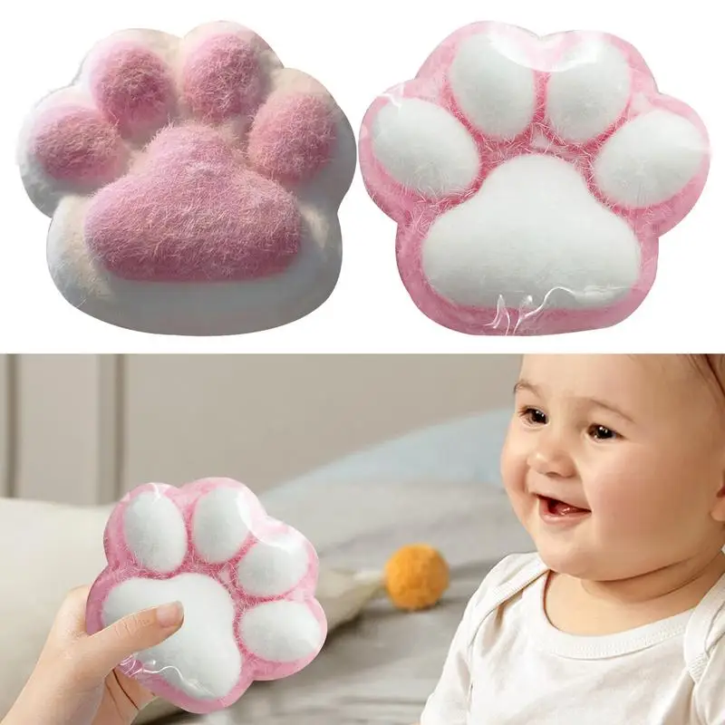 Sensory Paw Toys Squeeze Toys Soft Fidget Sensory Toys Cat Paw Desk Toys Venting Toy Squeeze Paw Fidget Toys For Kids Adults