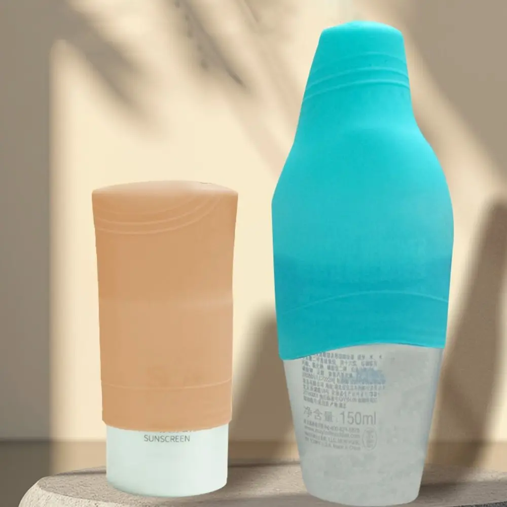 3Pcs Silicone Travel Bottle Leakproof Cover Leakproof Sealing Leak Proof Toiletries Sleeves Elastic Dustproof