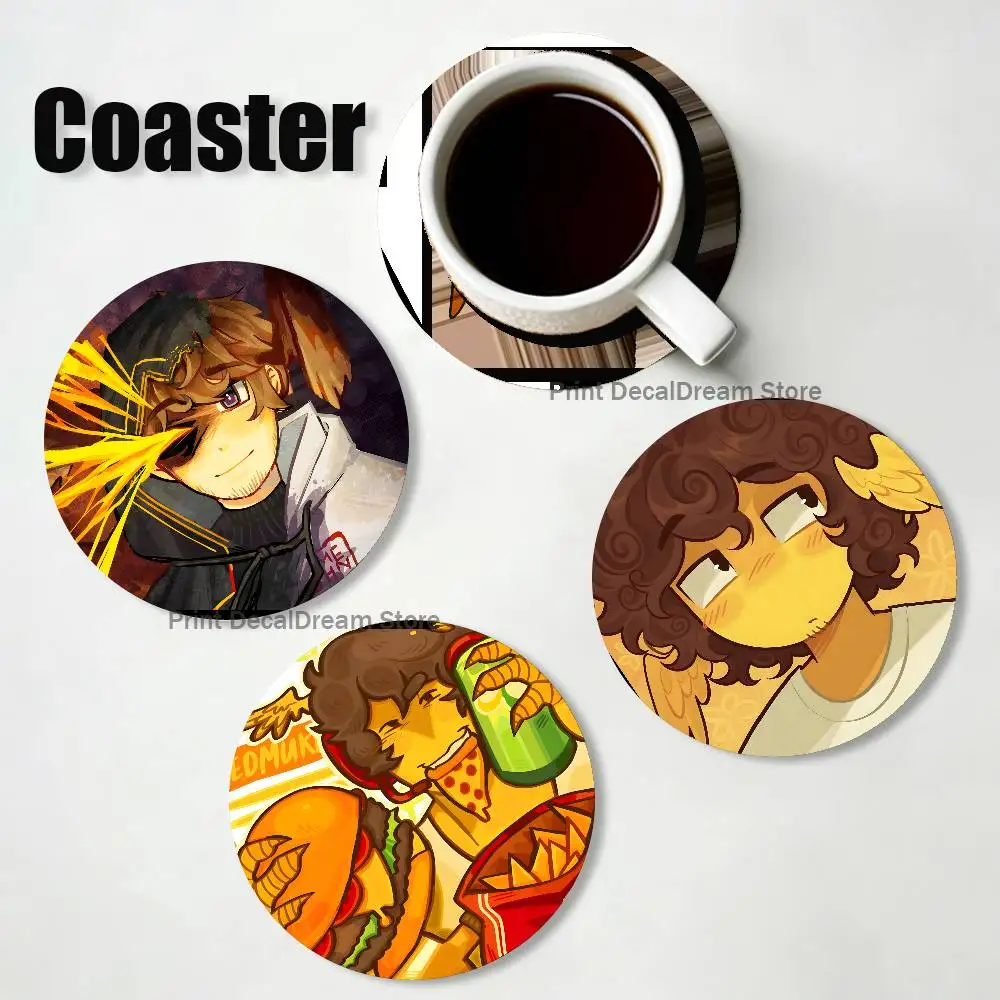 

Shedletsky Fanart Cartoon Anime Cute Wooden Coaster Coffee Shop Beverage Shop Family Restaurant Cafe Decoration