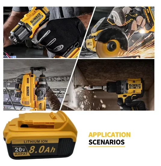 Originální 20V, 8,0AH 12AH 16AH 18AH, pro DEWALT DCB115, nabíječka baterií DCB118, rychlé nabíjení, lithiová baterie, baterie do nářadí - náhled 5