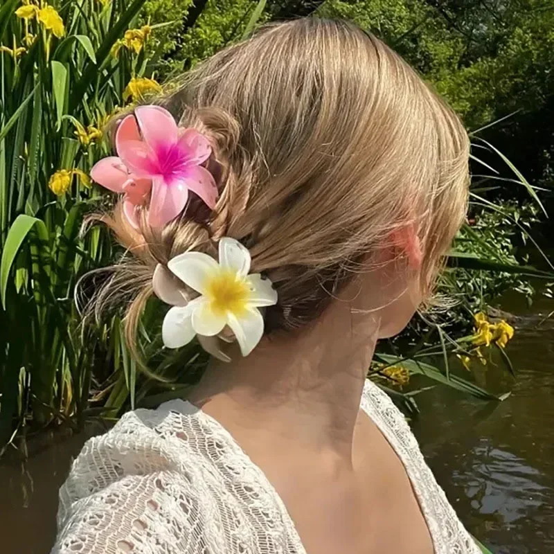 Pinza para el pelo con flor de lirio para mujer, accesorio Floral para el pelo, estilo bohemio, ideal para vacaciones en la playa, regalo