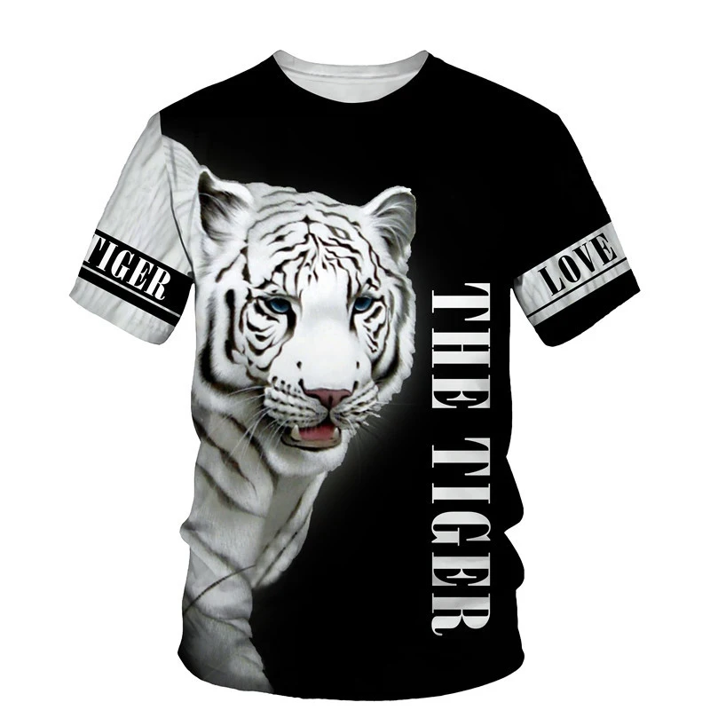 Animal Tiger 3D Print T-Shirts Summer Men Women Casual Fashion Streetwear Oversized Short Sleeve T Shirt Male Tees Tops Clothing