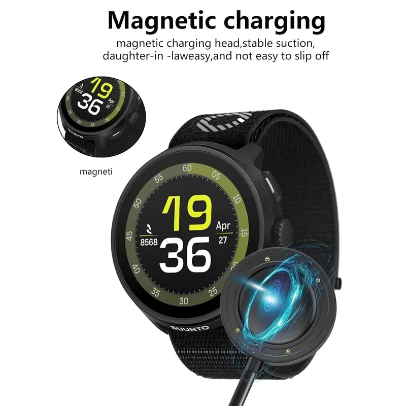 Pengisi daya pengganti 2-Pack ini kompatibel dengan kabel pengisi daya jam tangan pintar Suunto yang menggunakan USB-C.