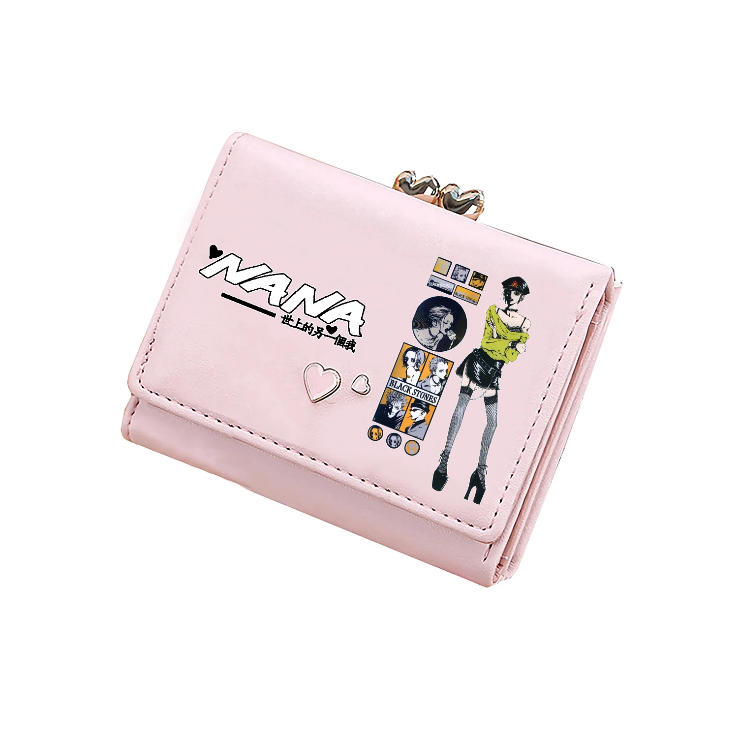 NANA Anime Coins Purses Girls Pink ID Card Holder Cute Short
