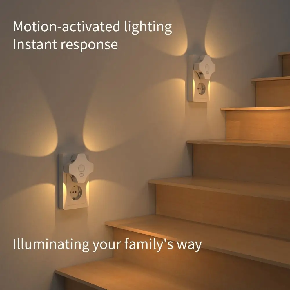 Auto On Off Sensor Night Light Human Body Induction Soft Ambient Lighting Human Induction Lamp Dimmable Energy Saving for EU/US