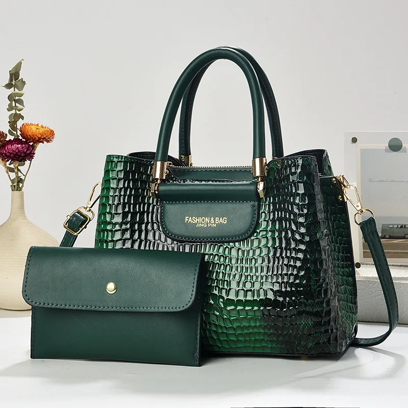 

Роскошная брендовая дизайнерская женская сумка, модная сумка через плечо с крокодиловым узором, классическая ретро-сумка на плечо, дорожная большая сумка