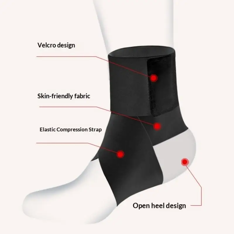 Lightweight Ankle Support Brace Adjustable Compression Foot Wrap for  Recovery Jogging Tennis Outdoor Sports Unisex