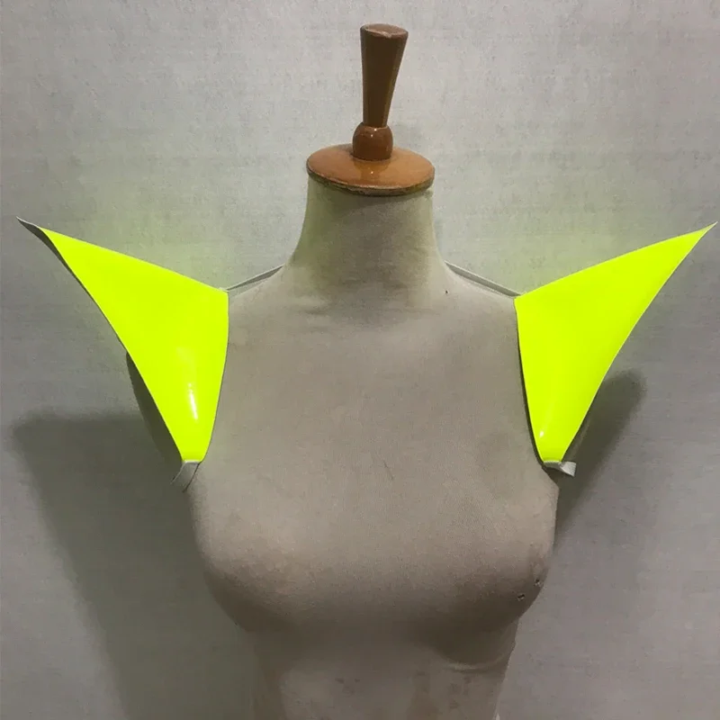 Laser brilhante voando ombro saia feminina desempenho jazz roupas bar boate dj ds gogo dançarino traje palco accessories7357