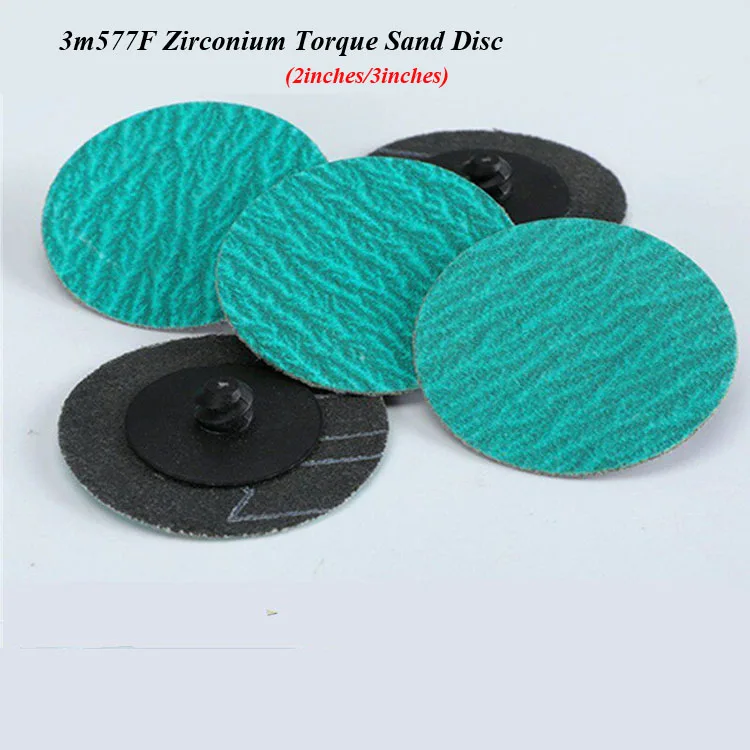 

2in/3inch round 3m577F Zirconia corundum torque sand disc sanding cloth polishing disc Rotary lock button polishing pad P40~120