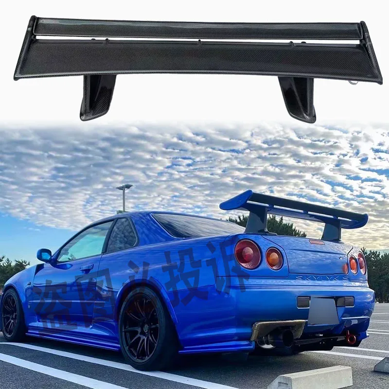 For Nissan Skyline R34 R32 GTR modified high-quality carbon fiber/resin OEM wing car parts rear spoiler high spoiler legs