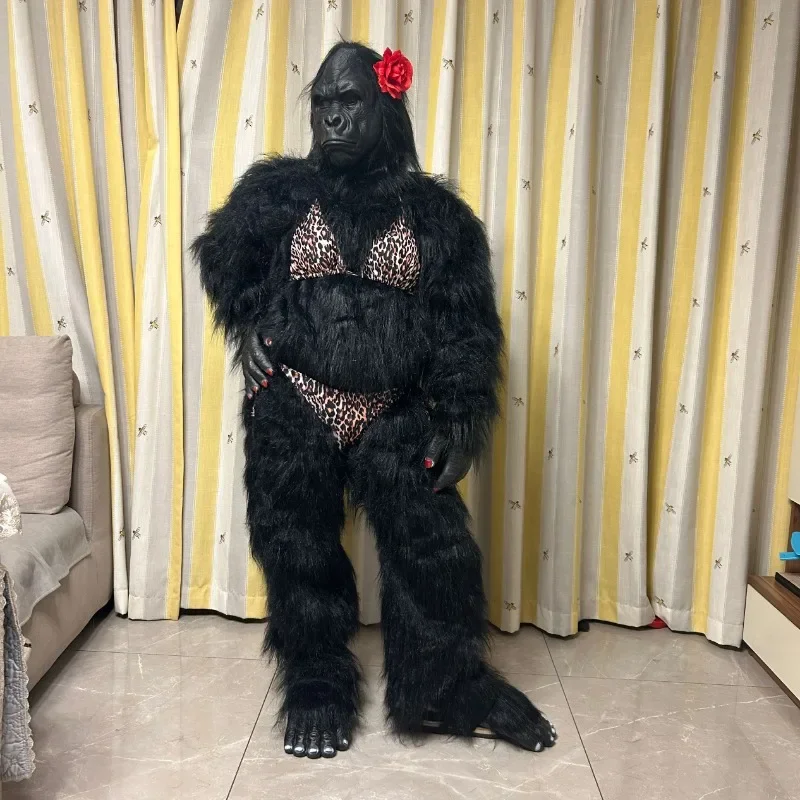 Tik Tok Live Show Adult KingKong Gorilla Mascot Cosplay Costume Party Plush Cartoon Doll Clothing Big Monster Performance Outfit