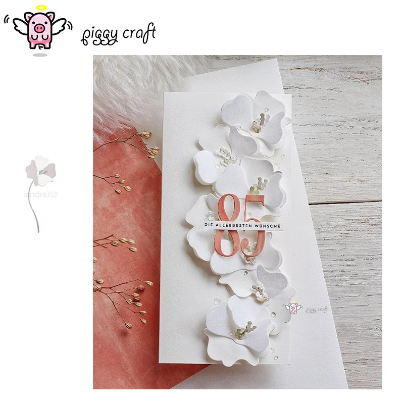 Piggy Craft Metall-Stanzformen, geschnittene Matrizenform, Blumendekoration, Scrapbook-Papier, Basteln, Messerform, Klingenstanzer, Schablonen