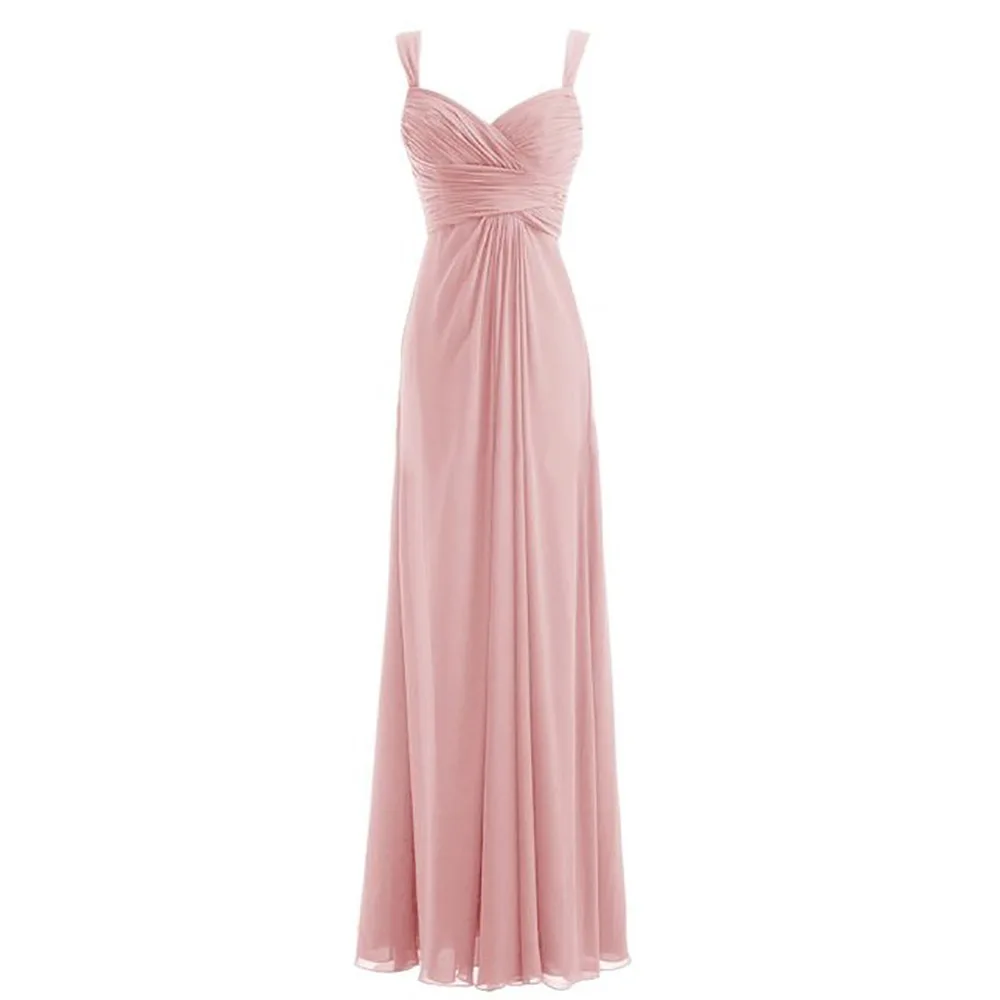EINE Linie Chiffon-Schatz-falte Elegante Off Schulter Abend Brautjungfer Kleider Hochzeit Party Formale Prom Lace Up Zurück