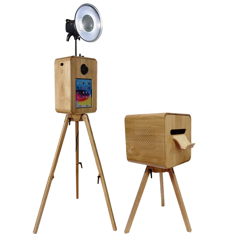 

New Arrival Wooden Style Photo Booth Box Vintage Wooden Texture Photo Booth iPad Dslr Photo Booth