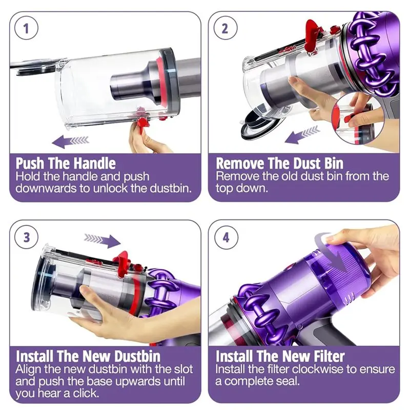 Replacement Dust Box With Reusable HEPA Filter For Dyson V11 V15 Transparent Dust Container For Vacuum Cleaner