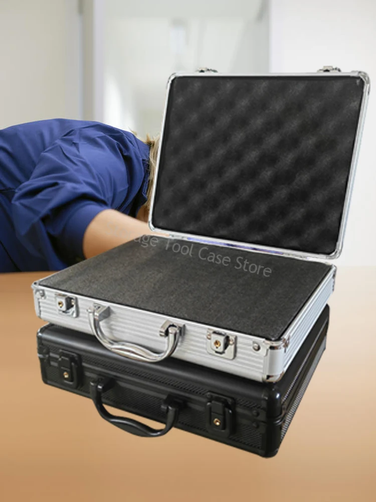 Aluminum Tool Box Portable Instrument Case Storage Box with Sponge Aluminum Suitcase Outdoor Safety Equipment Tool Case